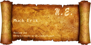 Muck Erik névjegykártya